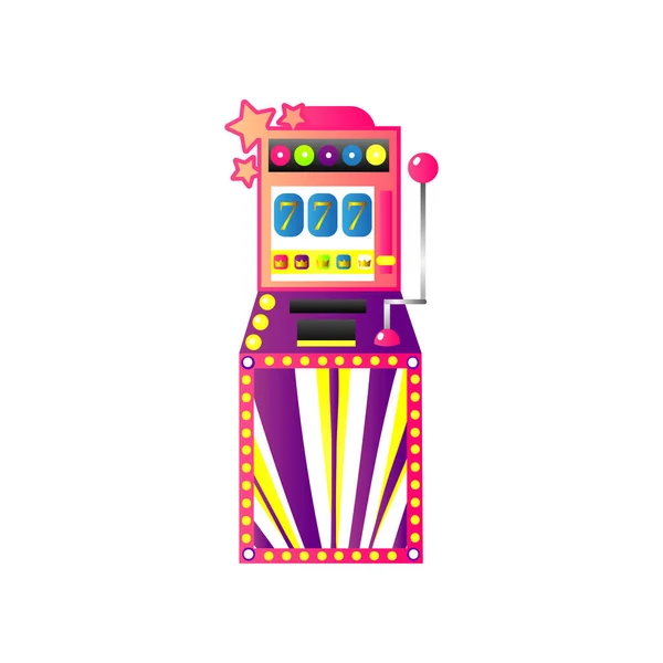 Altın taç ve yedi casino slot oyun makinesi — Stok Vektör