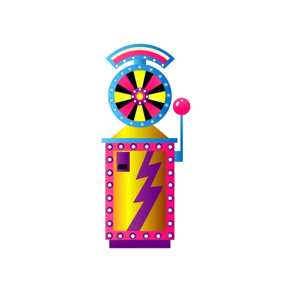 Casino máquina tragaperras con colorida suerte rueda de la suerte — Archivo Imágenes Vectoriales