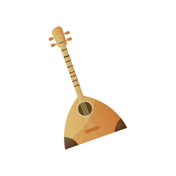Instrumento musical ruso de madera con cuatro cuerdas balalaika — Vector de stock