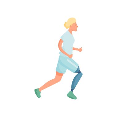 Protez bacak kaçan sevimli sarışın kadın