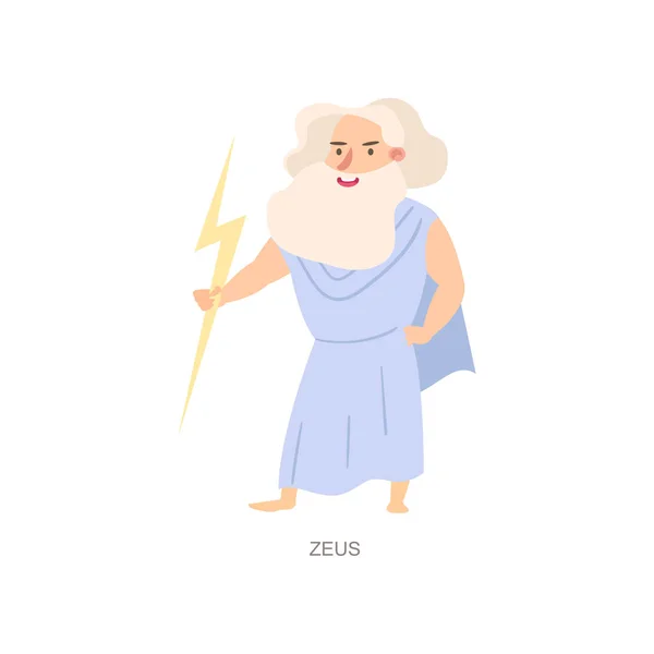Mythologie Griekse oude god Zeus, witte baard — Stockvector