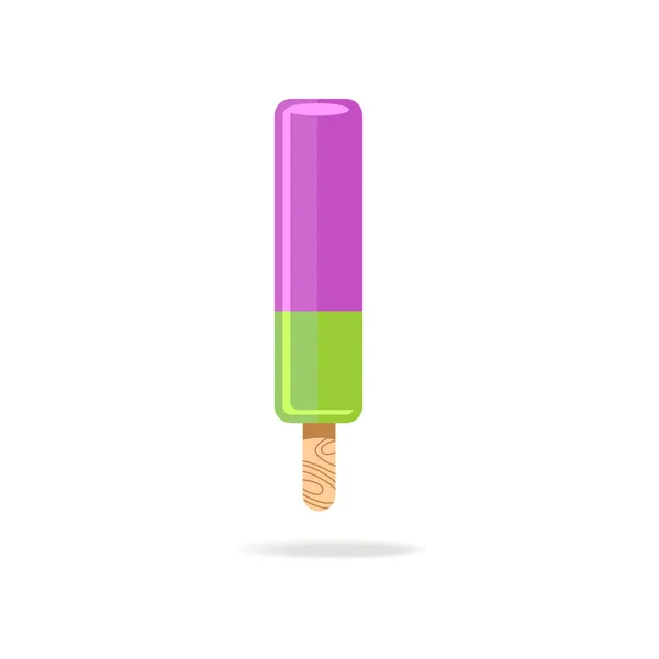 Fruity popsicle on wood stick violet and red color — Stock Vector