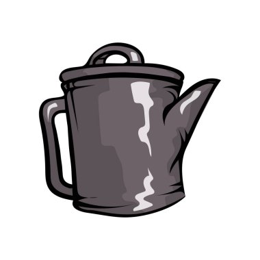 Ev kullanımı için çelik kapaklı eski metal vintage çaydanlık