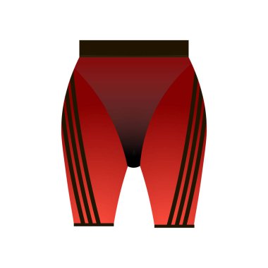 Red woman shorts with black striped design for cycling clipart
