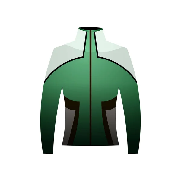 黒いラインが付いている緑の熱スポーツの男のジャケット — ストックベクタ