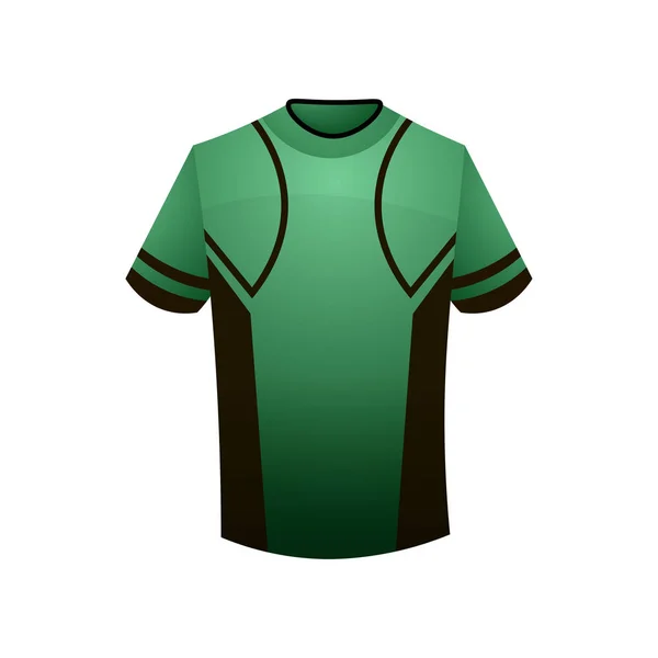 Зеленый спорт Черный мужчина футболка с линиями дизайна — стоковый вектор