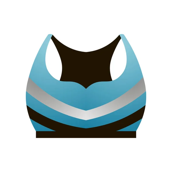 Niebieski kolor Sport kobieta biustonosz z szarej linii projektowania — Wektor stockowy