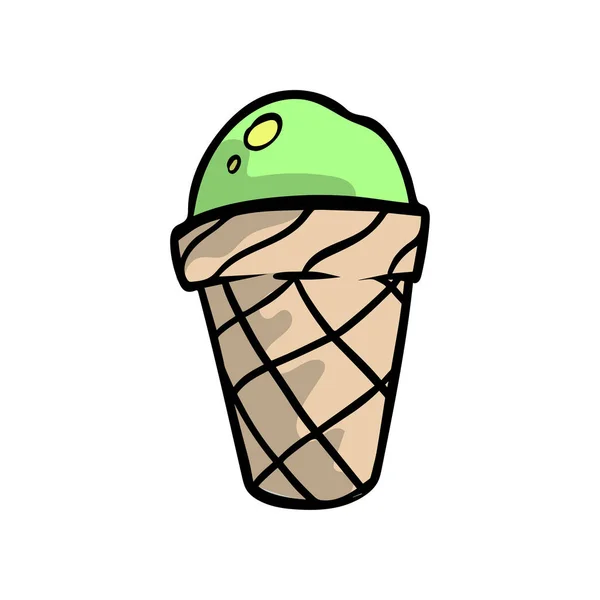 Helado en panadería taza de color verde lima — Archivo Imágenes Vectoriales