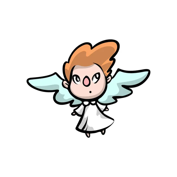 Mignon petit ange enfant couleur de cheveux rouge — Image vectorielle