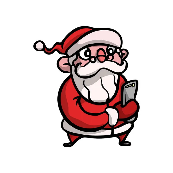 Niedlich und lustig Weihnachten Weihnachtsmann claus machen Selfie-Foto — Stockvektor