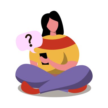 Genç kadın oda katta kalmak soru sms almak