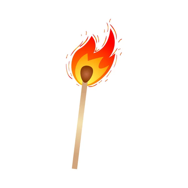 Feuerholz Streichholz heiß verbrennen, zum Zelten, Wandern — Stockvektor