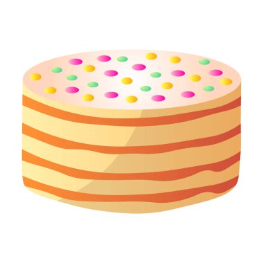 Okulda çocuklar parti günü için renkli Doğum günü pastası