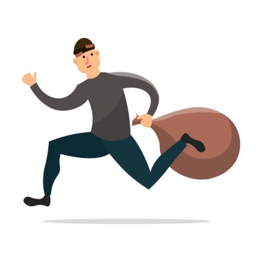 Korkmuş hırsız büyük para çuvalı ile kaçıyor