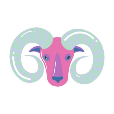 Pembe gri renk koç burcu, modern tasarım