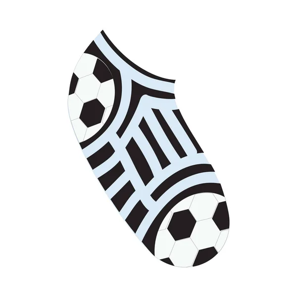 Sport sock for kid with soccer ball fashion print — Stock Vector