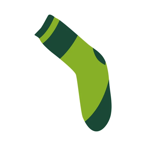 Calzino in calce verde tessile carino per uomo o bambino — Vettoriale Stock
