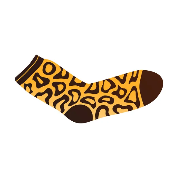 Yellow brown color sock with ornamental african signs — Stock Vector