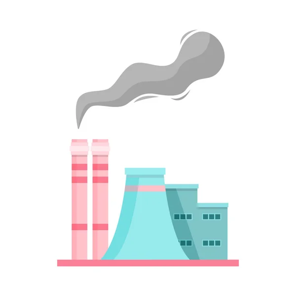 Poluição atmosférica da fábrica. ilustração raster estilo plano . —  Vetores de Stock