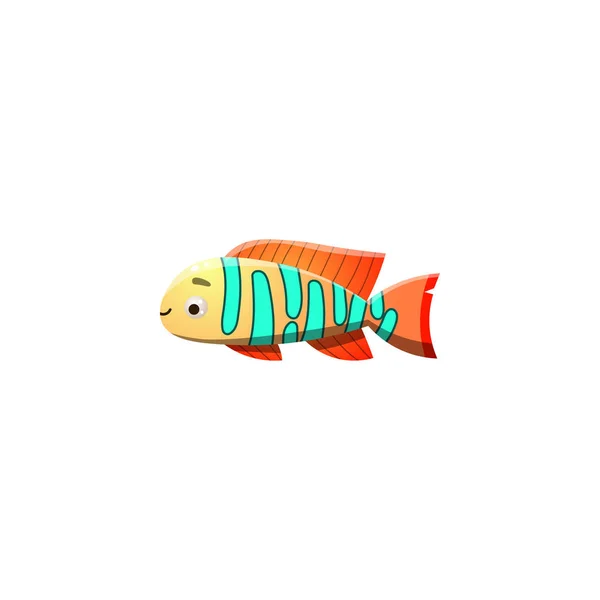 Korallenriff-Kaiserfisch.Raster-Illustration im flachen Cartoon-Stil — Stockvektor