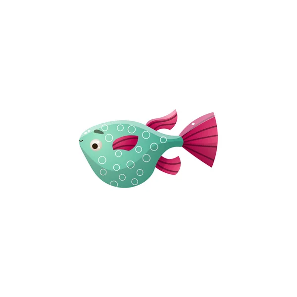 Coral reef angelfish.Raster illustration dans le style de dessin animé plat — Image vectorielle