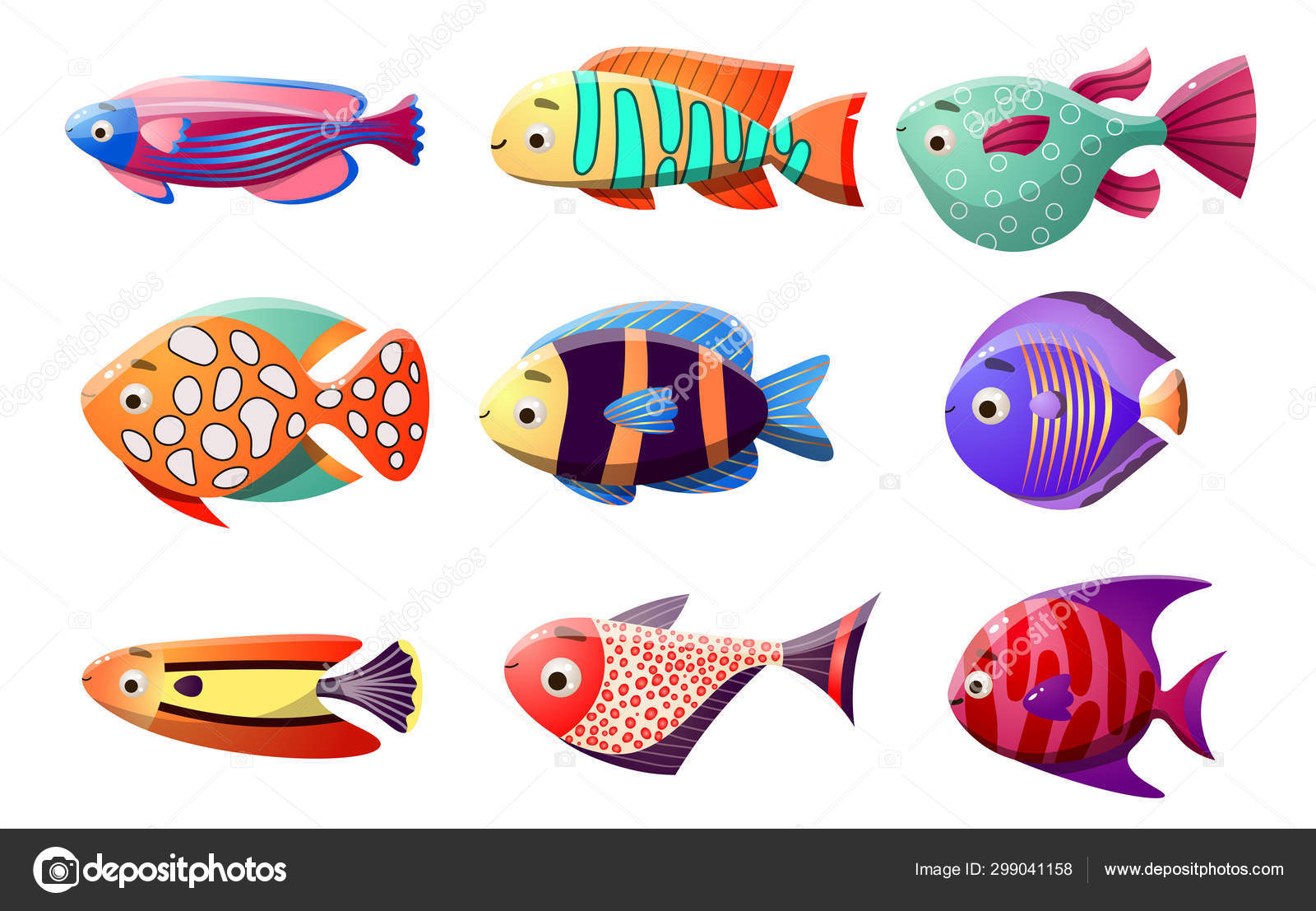 different types of tropical fish