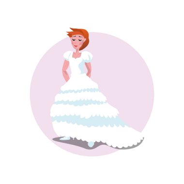 Katmanlı etek ile beyaz uzun klasik tarzı gelinlik