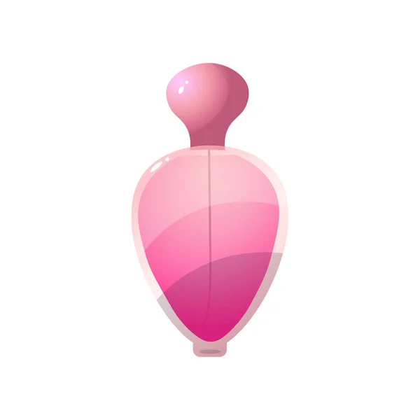 Parfüm bíbor üveg ikonra. Raszteres illusztráció lapos rajzfilm stílusban, fehér alapon — Stock Vector
