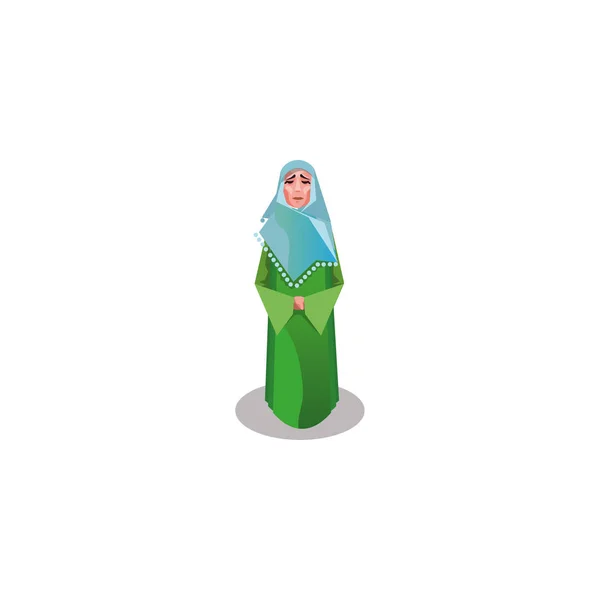 Muslim Kvinna kläder. Raster illustration i lägenhet tecknad stil — Stock vektor