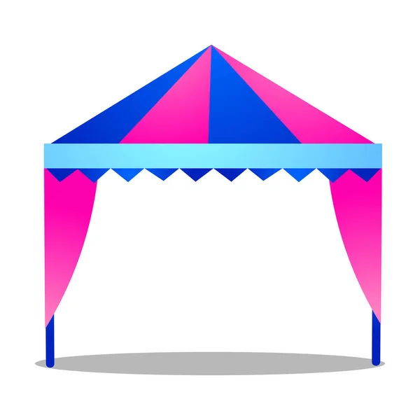 Folding tent. Raster illustration isolated on white background — Stock Vector