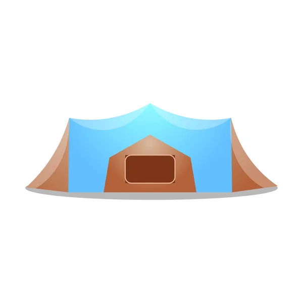 Tente de camping familiale. Illustration matricielle en style dessin animé plat sur fond blanc — Image vectorielle