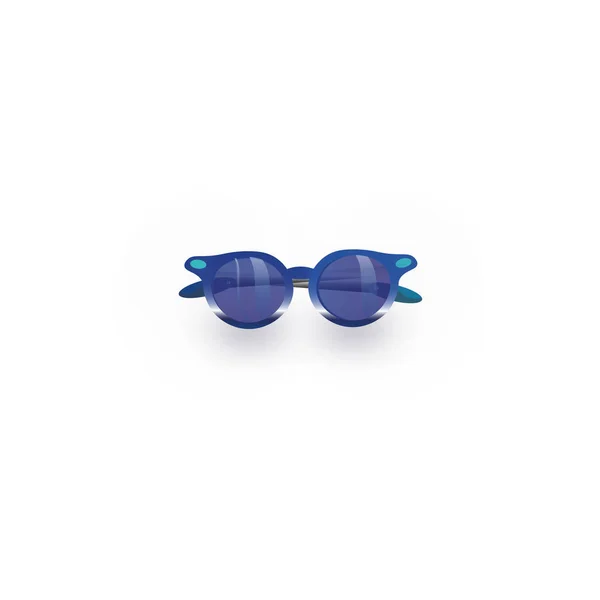 Сучасний дизайн сонцезахисних окулярів з блакитними лінзами і синьою рамкою — стоковий вектор