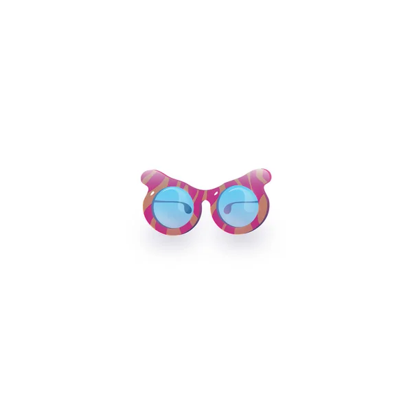Trendige Sonnenbrille mit blauen Gläsern und farbenfrohem Rahmen — Stockvektor