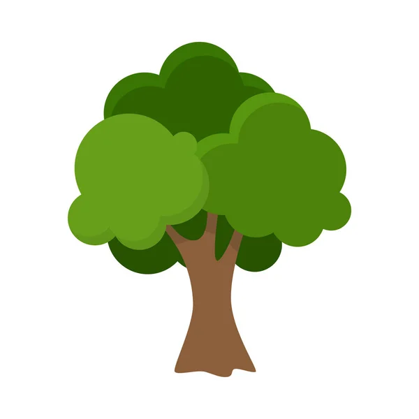 Chêne dessiné à la main avec une couronne verte luxuriante illustration — Image vectorielle