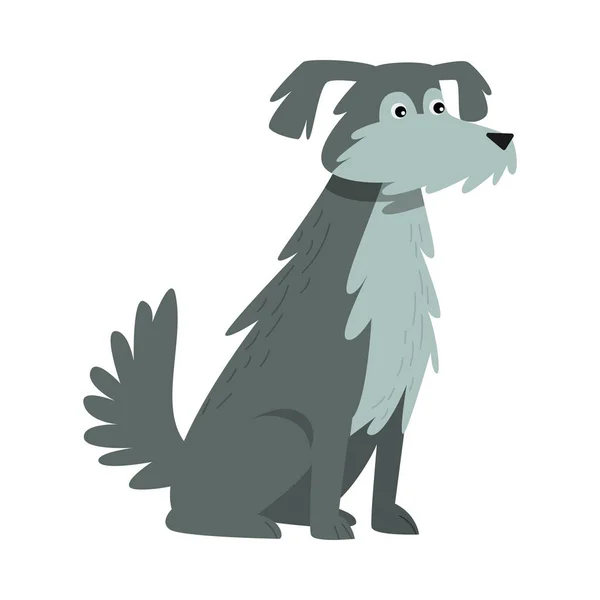 Αστεία εικόνα σκύλου σε επίπεδη στυλ κινουμένων σχεδίων — Διανυσματικό Αρχείο