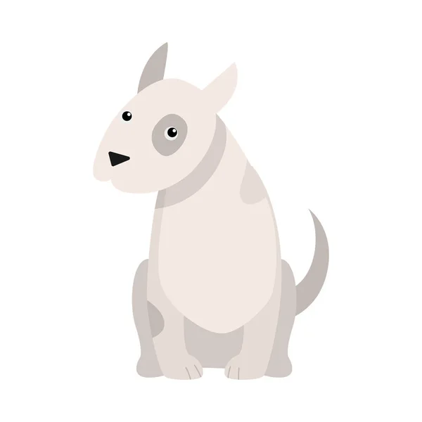 Pies bull terrier. Ilustracja rastrowa w stylu kreskówek płaskich — Wektor stockowy