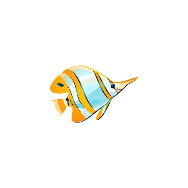 Opper Banded Butterflyfish. Ilustração vetorial no estilo dos desenhos animados planos — Vetor de Stock