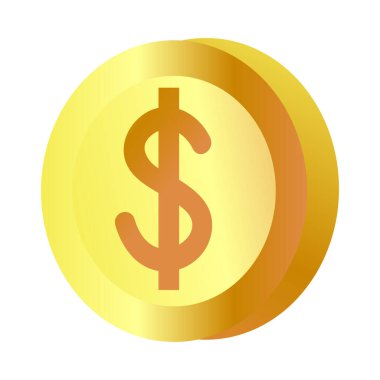 Büyük bir altın sikke izole edilmiş vektör çizimi