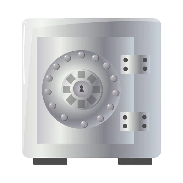 Silver storage safe for money keeping and saving vector illustration — Stockvector