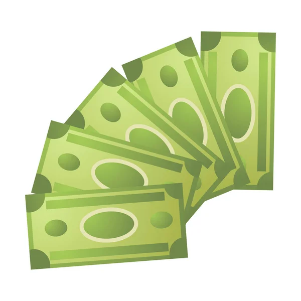 Stack of cash money isolated vector illustration — Stock Vector