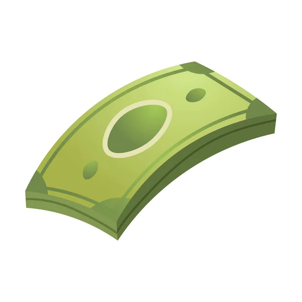 Pila de dinero en efectivo verde vector ilustración — Vector de stock