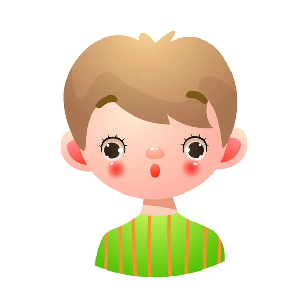 Boy with surprised face expression vector illustration — Stock Vector