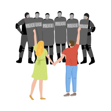 Gençler grev sırasında çevik kuvvet eylemcilerine direniyor