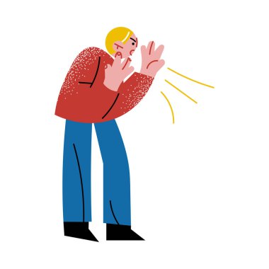 Kızgın adam başka birine bağırıyor ve kabadayılık yapıyor.