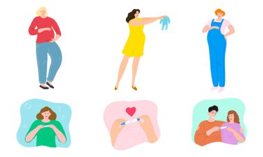 Kadınlar ve çiftler hamilelik planlıyorlar ve bebek doğurmaya hazırlar.