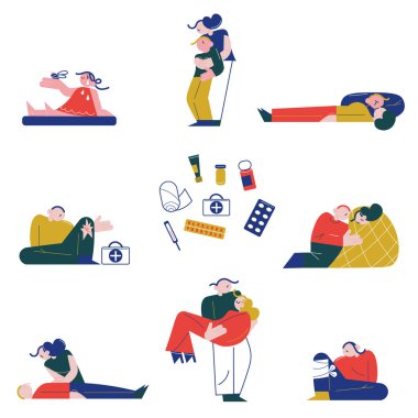 Kendilerine ya da başkalarına ilk yardım sağlayan bir grup insan.