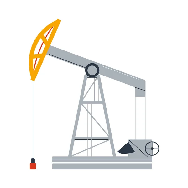 Macchina di lavoro per la priduzione di petrolio sotto illustrazione vettoriale a terra — Vettoriale Stock