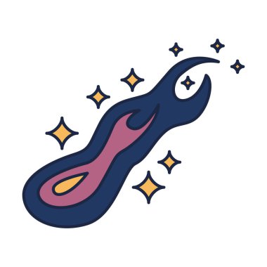 Mavi alev ve yıldız şeklinde dövme sanatı.