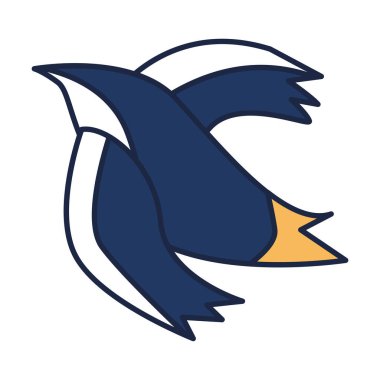 Mavi uçan kuş şeklinde bir dövme çizimi