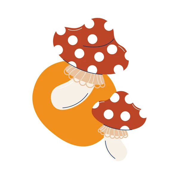 Traditionell symbol för höst oätlig svamp flyga agarisk vektor illustration — Stock vektor